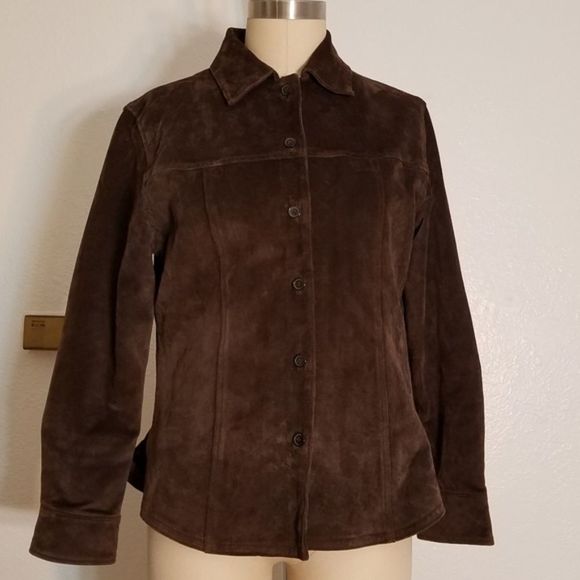 A.M.I. Jackets & Blazers - Brown Suede Leather Jacket Size S